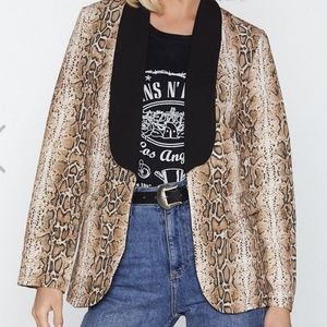 NWT | Nasty Gal Snake Print Tux Blazer | SZ. L
